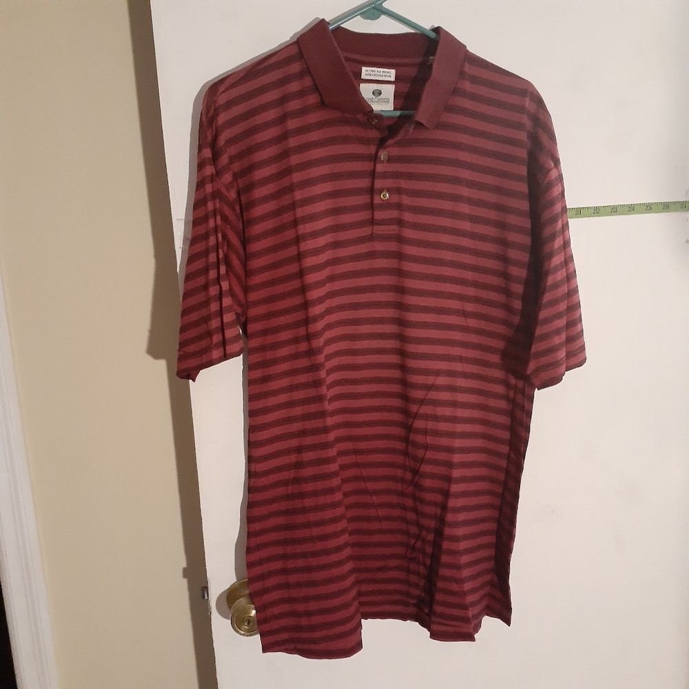 Lone Cypress Pebble Beach golf shirt men's l cotton wine red polo top summer